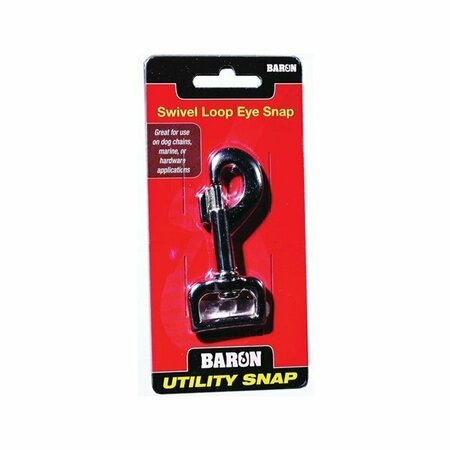 BARON Bolt Snap with Strap Eye, 80 lb Working Load, Aluminum/Zinc, Nickel C-017-1